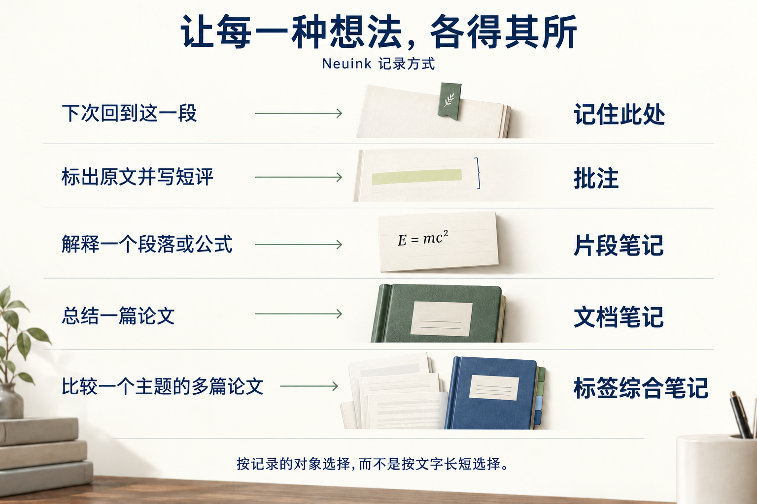 按需要选择:记住此处、批注、片段笔记、文档笔记或标签综合笔记