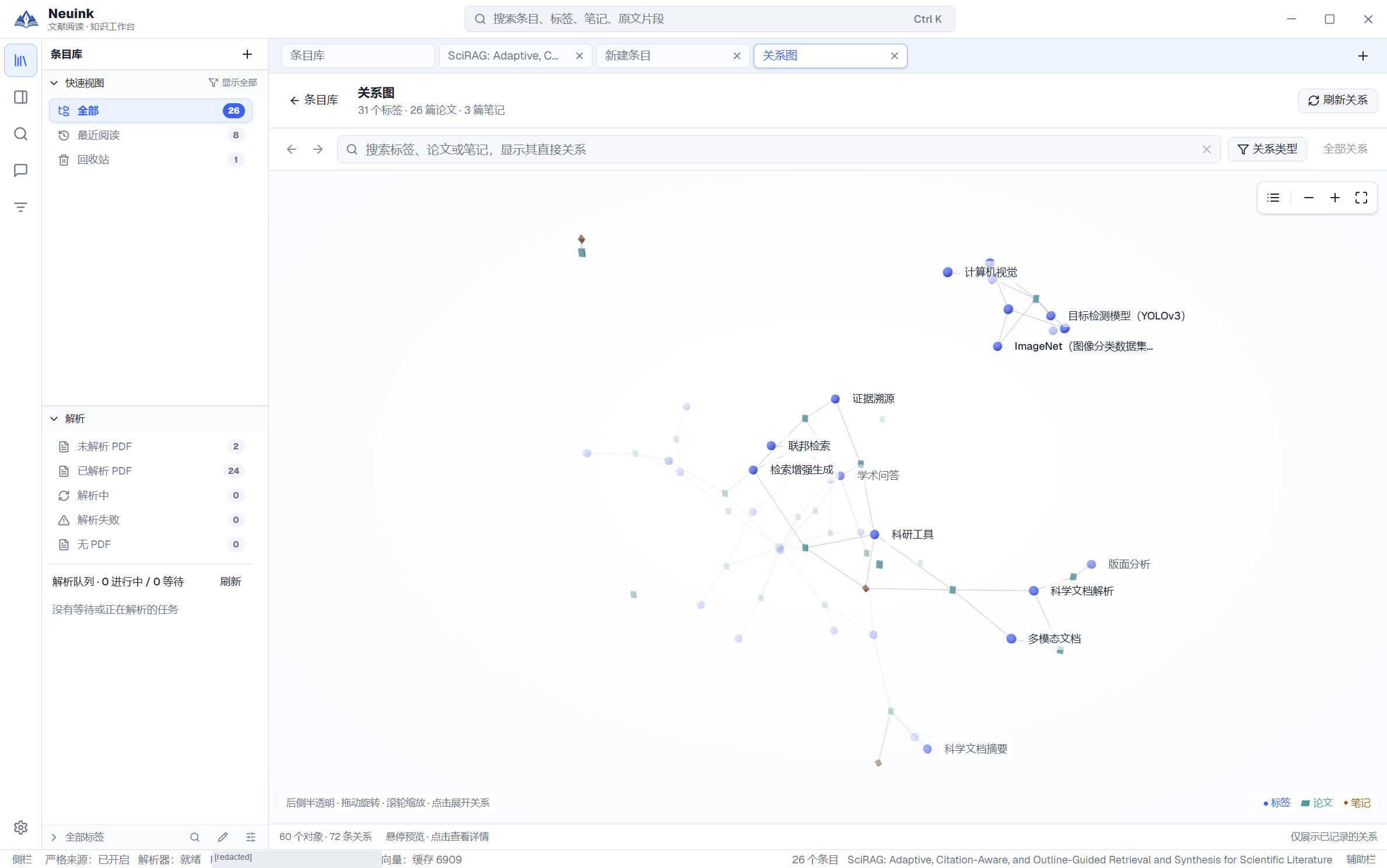 Neuink 实机截图:1. 打开关系图总览